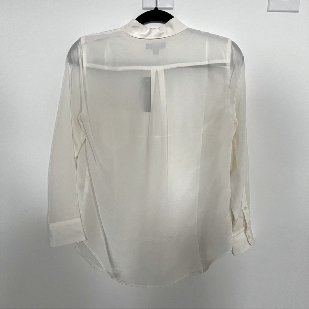 NWT J. Crew Silk Long Sleeve Button Up - 4P, Ivory - Picture 5 of 6